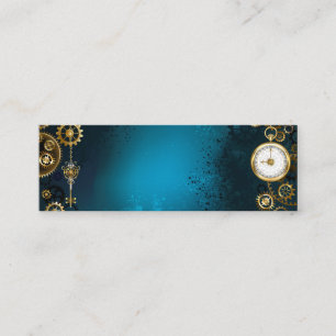 Türkis-Steampunkirche Hintergrund mit Gears Telefonnummerkarte