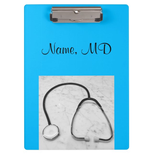 Türkis-Stethoskop des Arztes Klemmbrett (Vorderseite)
