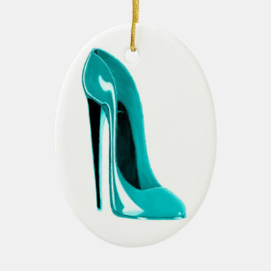 Türkis-Stilett-Schuh-Oval-Verzierung Keramik Ornament