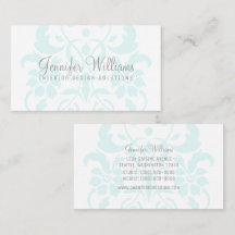 Türkis Subtile Damask Business Card