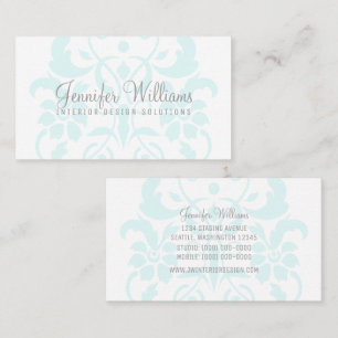 Türkis Subtile Damask Business Card Visitenkarte