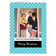Türkis Sweet Polka Dot Holiday Foto Card