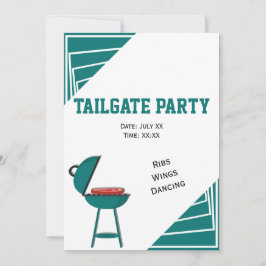 Türkis Tailgate Ribs Wings Dancing Party Einladung