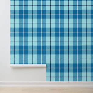 Türkis Tartan Kariert Tapete