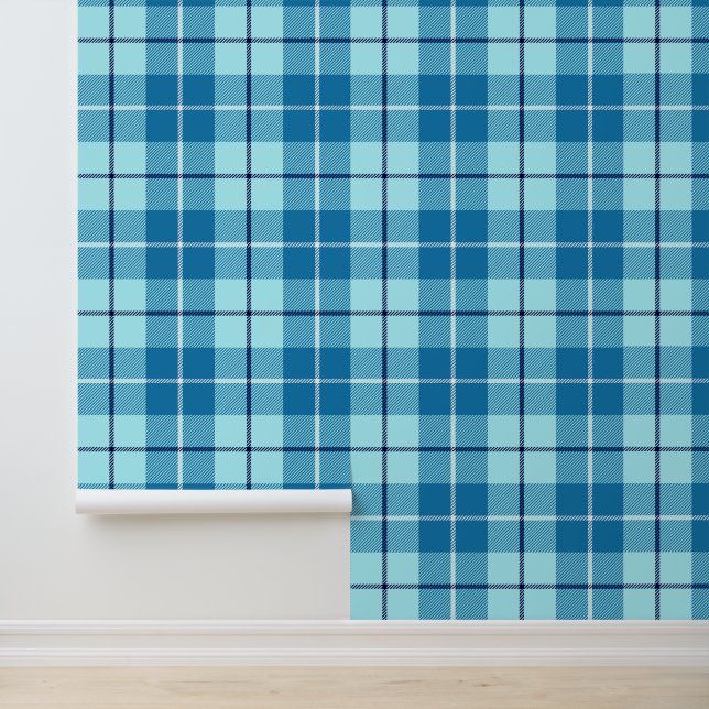 Türkis Tartan Kariert Tapete (Anwendung)