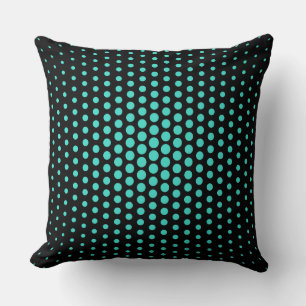 Türkis Techno Dots Modernes Schwarz Kissen