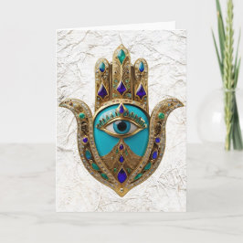 Türkis Third Eye Hamsa Karte