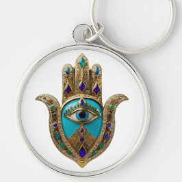 Türkis Third Eye Hamsa Schlüsselanhänger