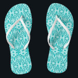 Türkis-Tropisch-Hochzeit-Empfang Flip Flops<br><div class="desc">Kleinkind-Teenager-Erwachsen-Unisexart Wahl-GENIESSEN! NEUEN Gewebes 2018!  Genießen Sie!
 :  Produkt im FLIPFLOP</div>