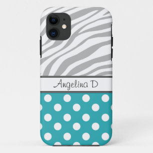 Türkis-Tupfengrauer Zebra-Druck iPhone 5 Kasten Case-Mate iPhone Hülle