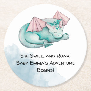 Türkis-Türkis-Dragon-Kinderdusche Untersetzer