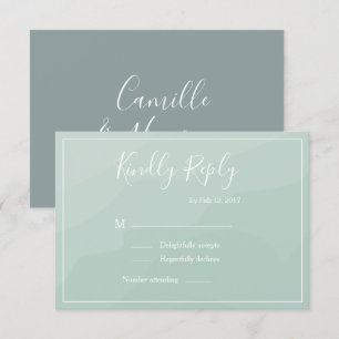 Türkis-türkisfarbene Hochzeit Rsvp Einladung