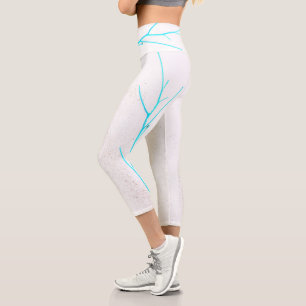 Türkis Twig Weiße Beton Textur Leggings