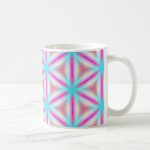 Türkis u. heißes Rosa-Fraktal-Kaleidoskop-Tasse Tasse