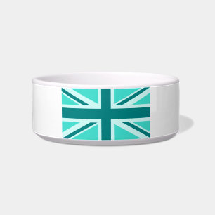 Türkis und Aquamariner Union Jack 2 Napf