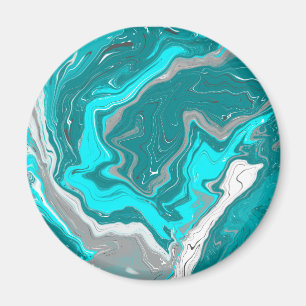Türkis und Aquamarines Marmorwasser Kunst Magnet