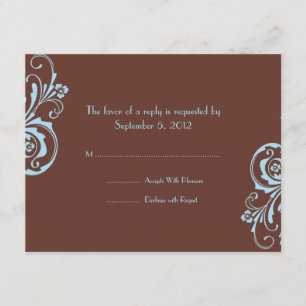 Türkis und brauner Chic RSVP Karte