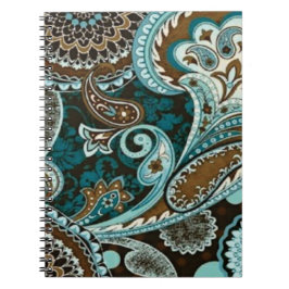 Türkis und Brown Vintag Paisley Notizblock