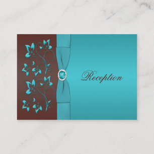 Türkis-und Brownblumeneinschließungs-Karte Begleitkarte