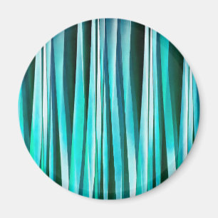 Türkis-und cyan-blauer Ozean-Stripy Linien Muster Magnet
