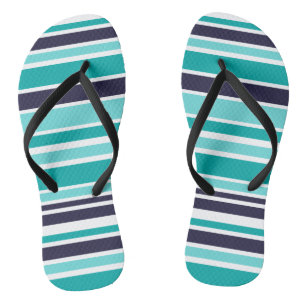 Türkis und dunkelblau gestreift flip flops