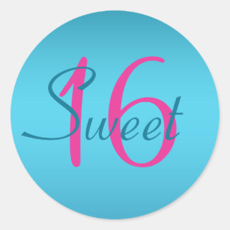 Türkis und Fuchsia Sweet Sixteen Sticker