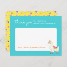 Türkis und gelbe Lama Babydusche