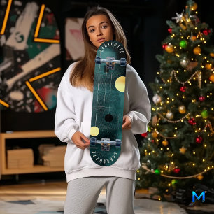 Türkis und Gold Abstrakte Geometrische Skateboard- Skateboard