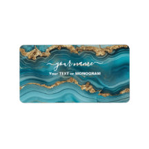 Türkis und Gold Glitzer Agate