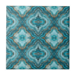 Türkis und Gold Glitzer Agate Fliese