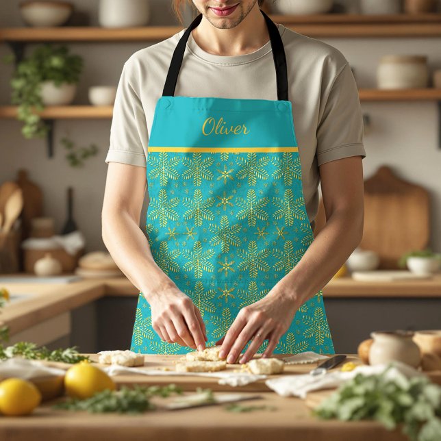Türkis und Gold Personalisiert Schürze (Von Creator hochgeladen)