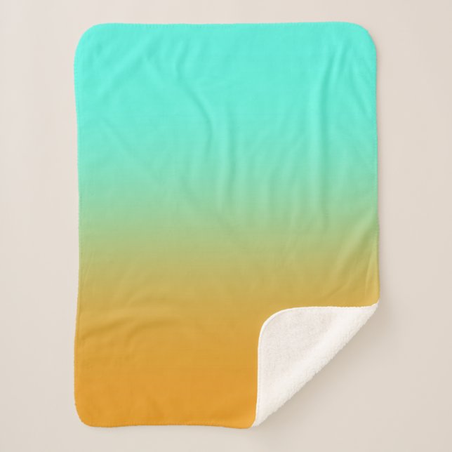 Türkis und Gold Sherpadecke (Vorderseite)
