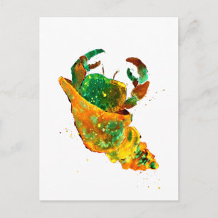 Türkis und Golden Hermit Crab Postkarte