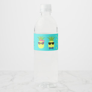 Türkis und Lemon Tropical Summer Beach Hochzeit Wasserflaschenetikett