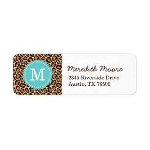 Türkis und Leopard Print Custom Monogram