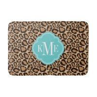 Türkis und Leopard Print Custom Monogram