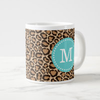 Türkis und Leopard Print Custom Monogram