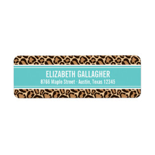 Türkis und Leopard Print Rücksendeadresse