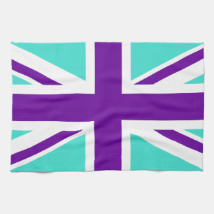 Türkis und Lila Union Jack Küchentuch