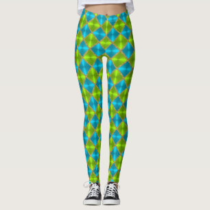 Türkis und Limon mit Goldplätzen Leggings