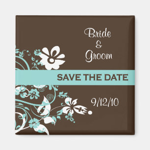 Türkis und Magneten Browns Save the Date Magnet