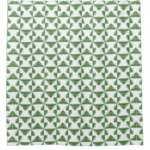 Türkis und Olive Pinwheel Duschvorhang
