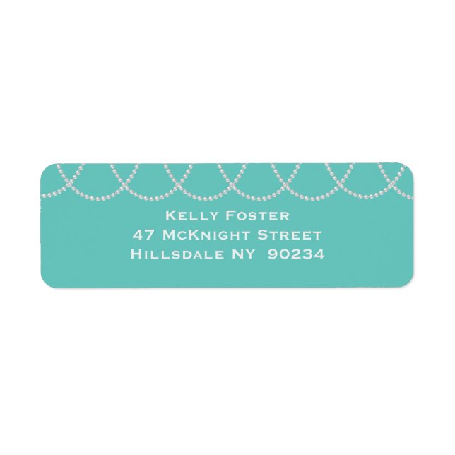 Türkis und Perlen Brautparty, weiß (Vorne)