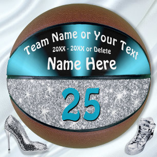 Türkis und Personalisierter Basketball-Ball in Sil Basketball