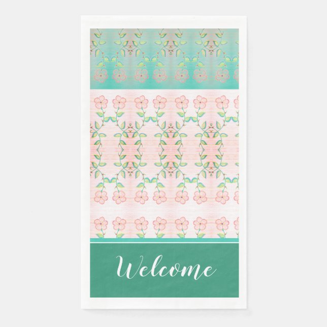 Türkis und Pinke Serviette (Vorderseite)