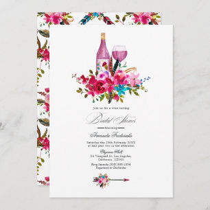 Türkis und rosa Brautparty Boho Chic Einladung