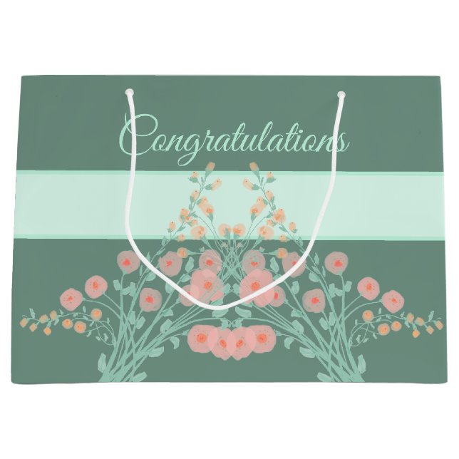 Türkis und rosa große geschenktüte (Vorderseite)