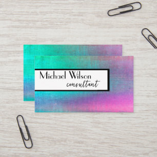 Türkis und rosa Wasserfarbe fett modern Visitenkarte