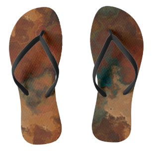 Türkis- und Rostmarmor Abstrakt Flip Flops