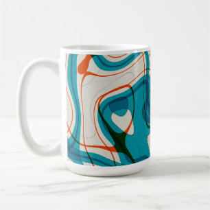 Türkis und Rot Wirbel Kaffeetasse